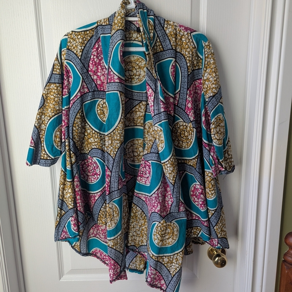 Colorful Patterned Kimono Cardigan - Picture 6 of 6